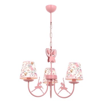 Taklampa för barn BALLENNA 3xE14/40W/230V rosa