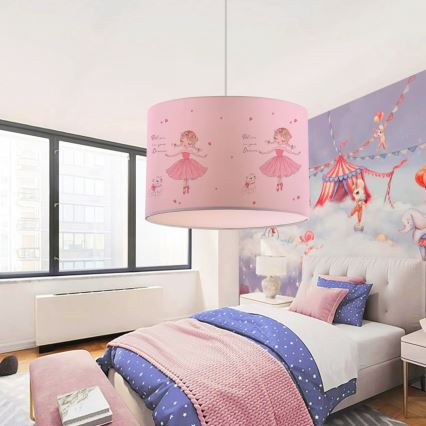 Taklampa för barn CANDY 1xE27/40W/230V rosa