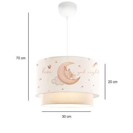 Taklampa för barn CANDY 1xE27/40W/230V vit/beige