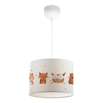Taklampa för barn CANDY 1xE27/40W/230V vit/brun
