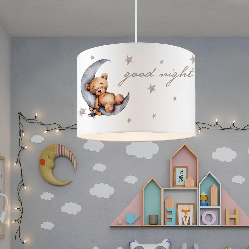 Taklampa för barn CANDY 1xE27/40W/230V vit/brun