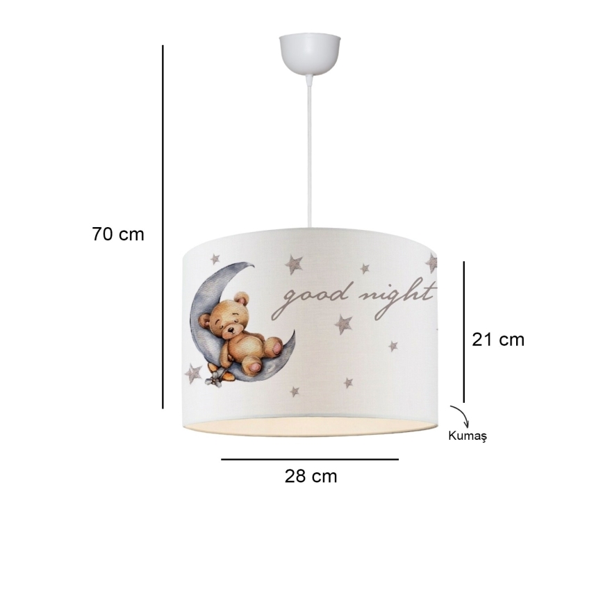 Taklampa för barn CANDY 1xE27/40W/230V vit/brun