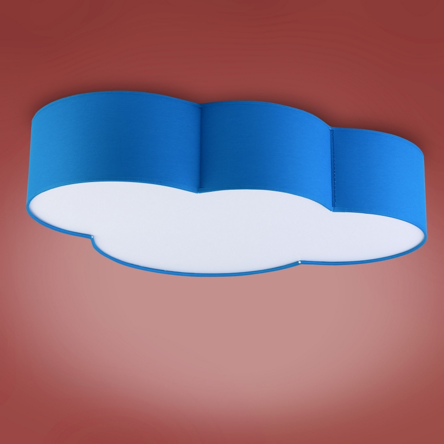 Taklampa för barn  CLOUD 4xE27/15W/230V blå