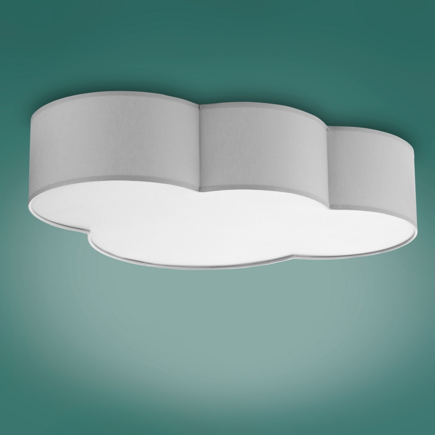 Taklampa för barn  CLOUD 4xE27/15W/230V grå