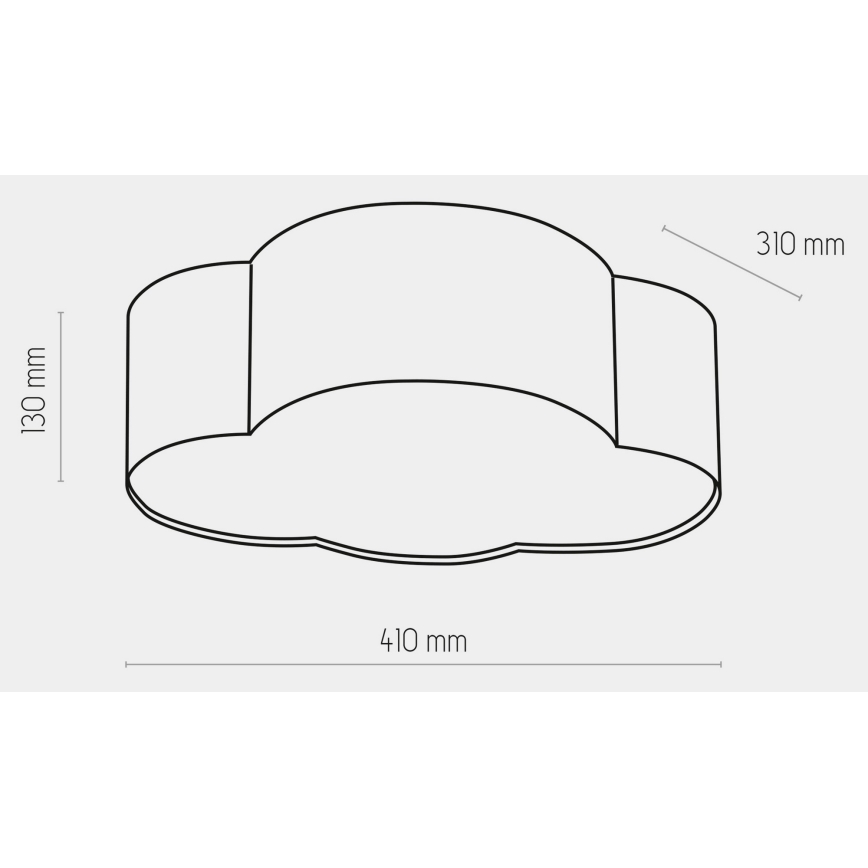Taklampa för barn  CLOUD MINI 2xE27/15W/230V grå
