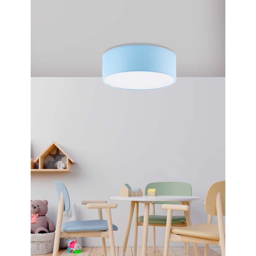 Taklampa för barn  RONDO KIDS 4xE27/15W/230V blå