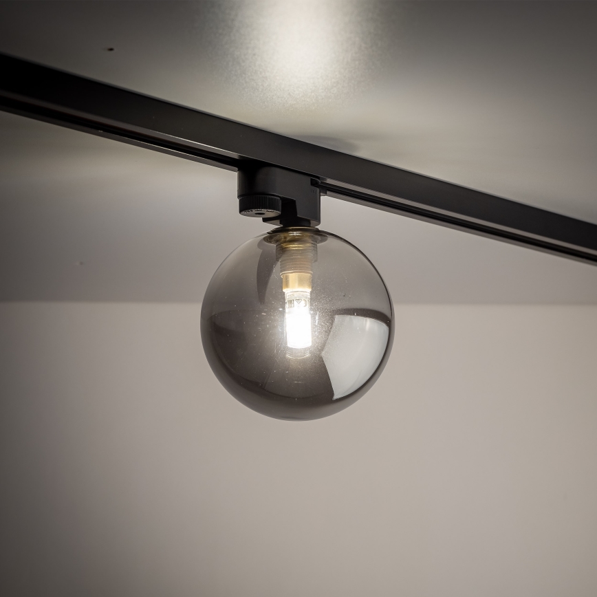 Taklampa för 1-fas skensystem TRACER 1xG9/8W/230V svart/rökig svart