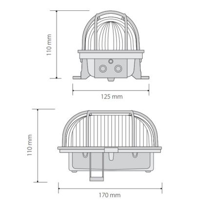 Taklampa för utomhusbruk OVAL 1xE27/60W/230V IP44 brun