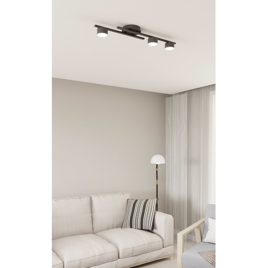Taklampa FRAGMENT 3xGX53/12W/230V svart
