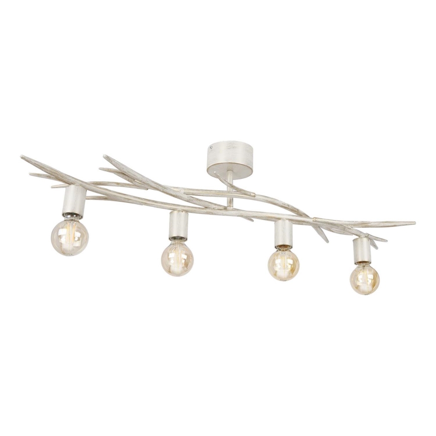 Taklampa GARNISH 4xE27/15W/230V vit/patina