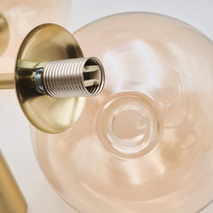 Taklampa GEORGIA med stång 3xG9/5W/230V guld/rökig beige