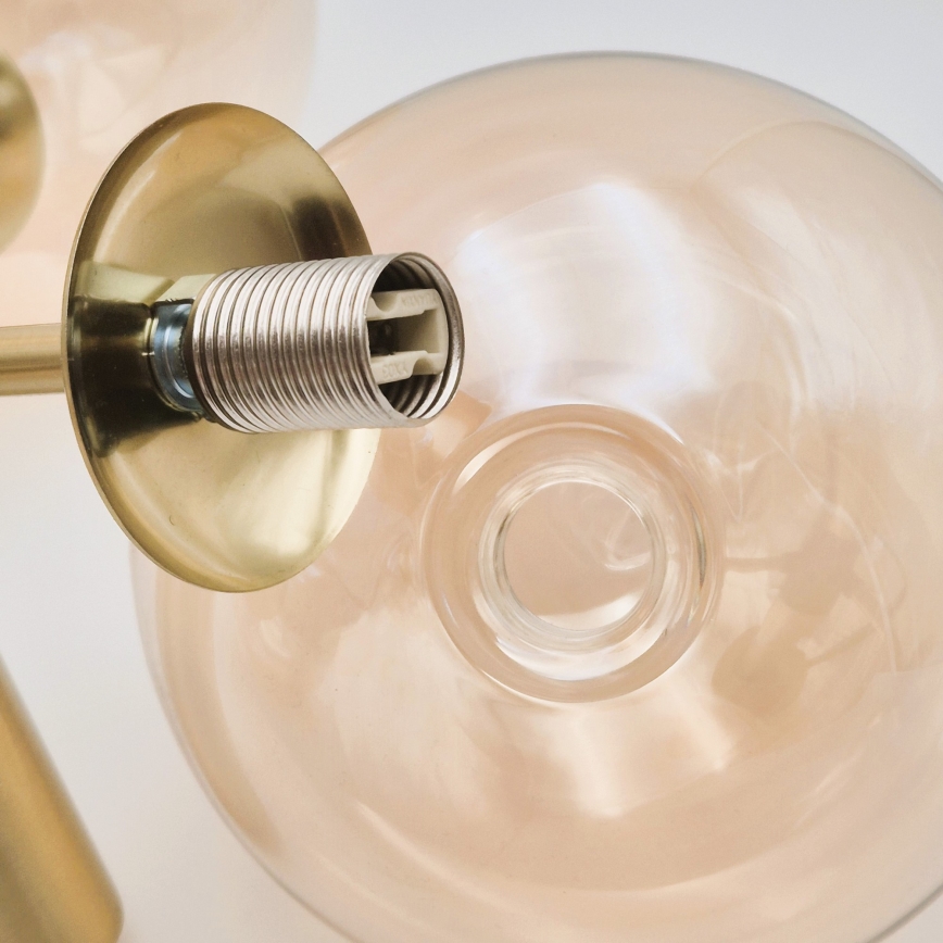 Taklampa GEORGIA med stång 3xG9/5W/230V guld/rökig beige