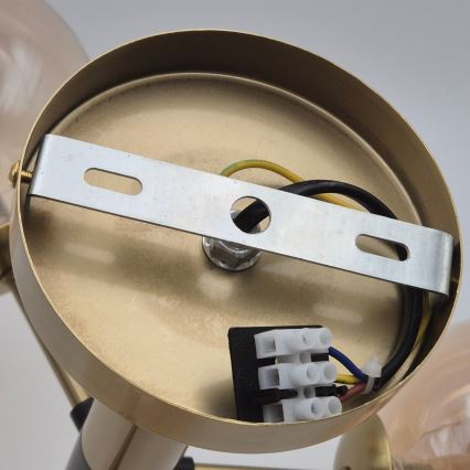 Taklampa GEORGIA med stång 3xG9/5W/230V guld/rökig beige