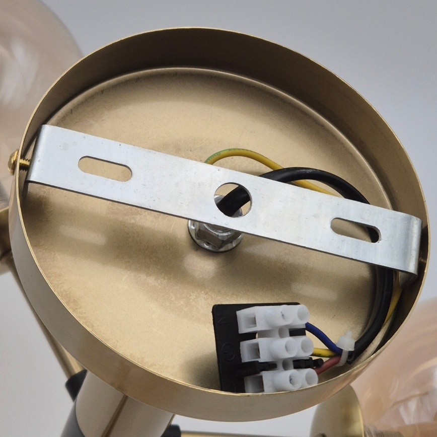 Taklampa GEORGIA med stång 3xG9/5W/230V guld/rökig beige