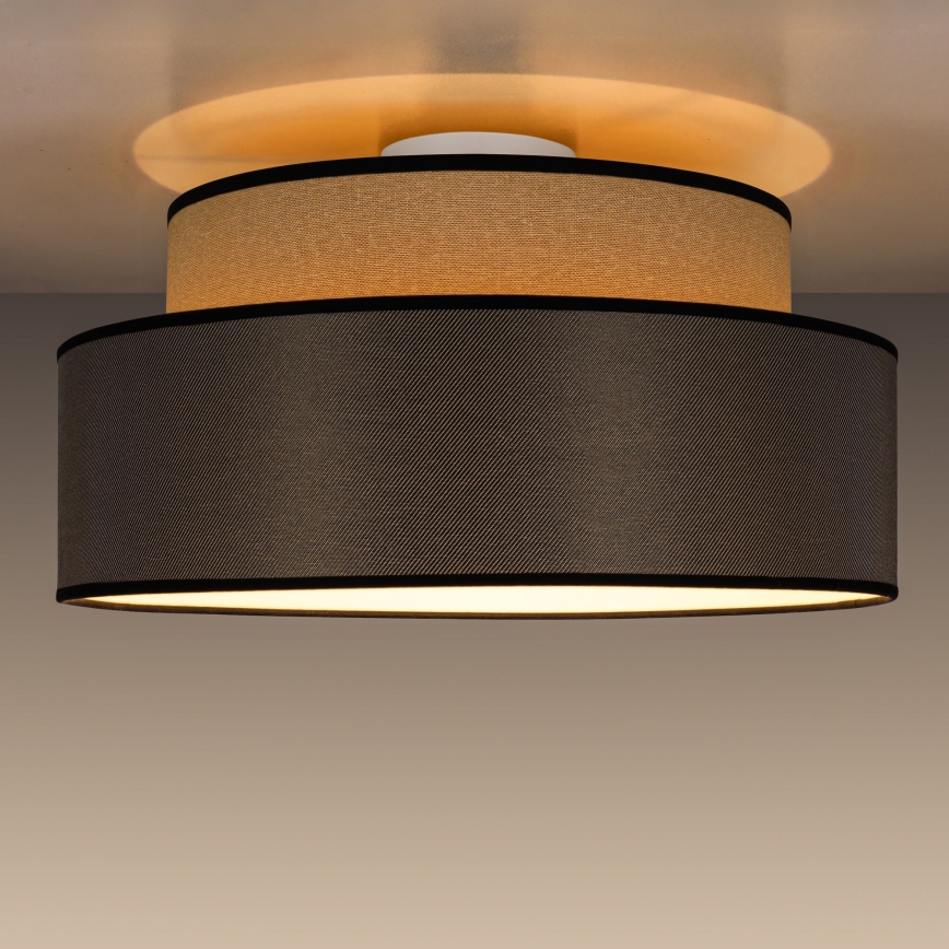Taklampa GRACE 1xE27/60W/230V beige/brun
