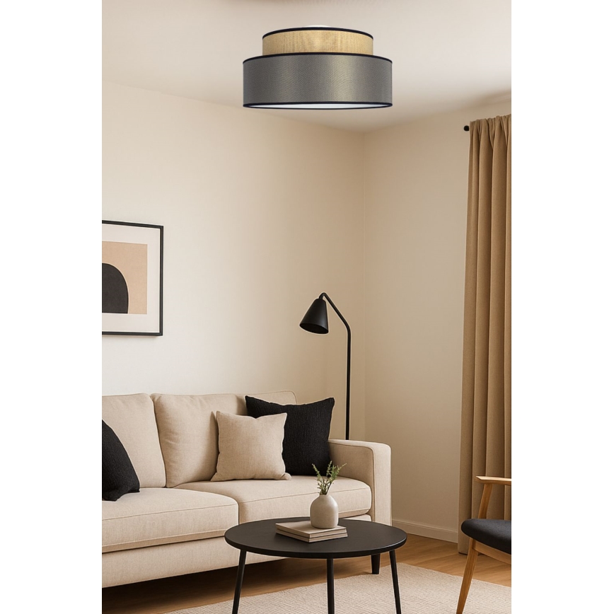 Taklampa GRACE 1xE27/60W/230V beige/brun