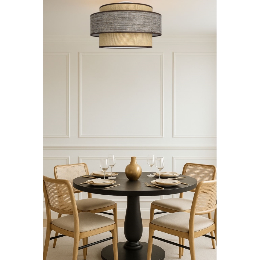 Taklampa GRACE 1xE27/60W/230V beige/brun