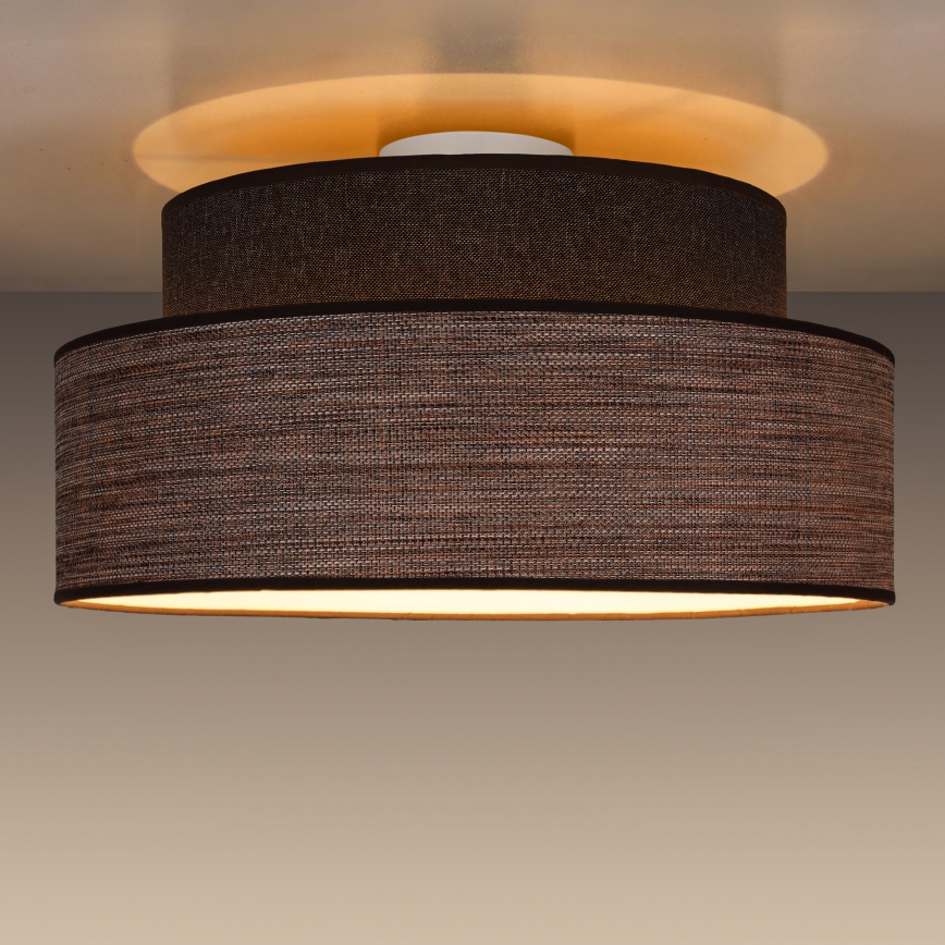 Taklampa GRACE 1xE27/60W/230V brun/beige