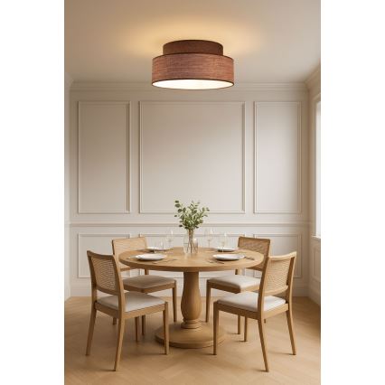 Taklampa GRACE 1xE27/60W/230V brun/beige