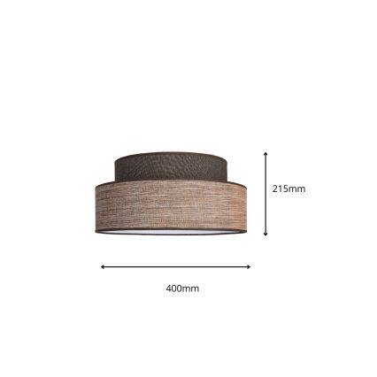 Taklampa GRACE 1xE27/60W/230V brun/beige
