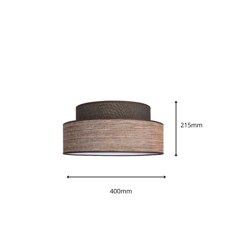 Taklampa GRACE 1xE27/60W/230V brun/beige
