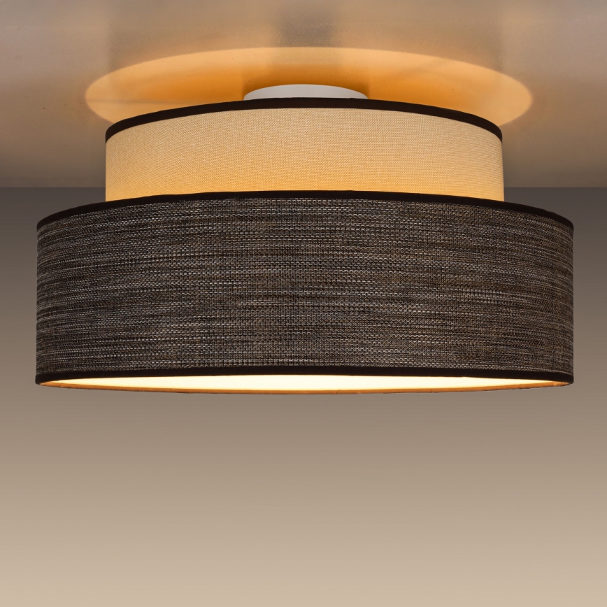 Taklampa GRACE 1xE27/60W/230V grädde/brun