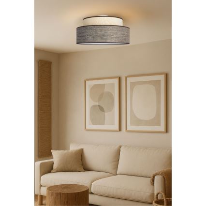 Taklampa GRACE 1xE27/60W/230V grädde/brun