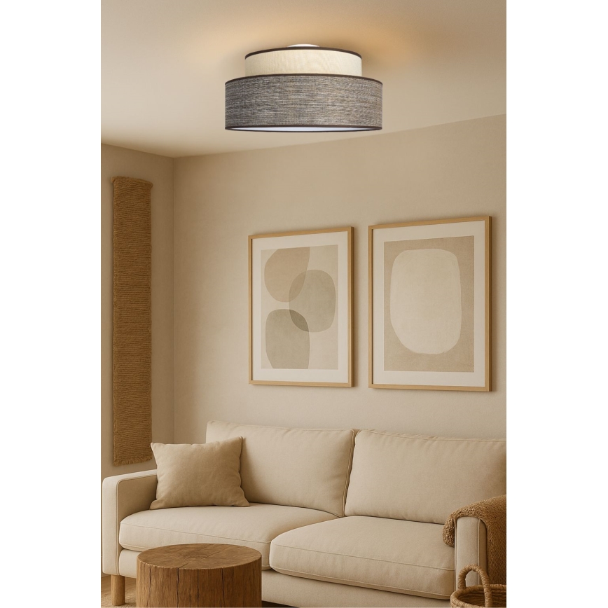 Taklampa GRACE 1xE27/60W/230V grädde/brun