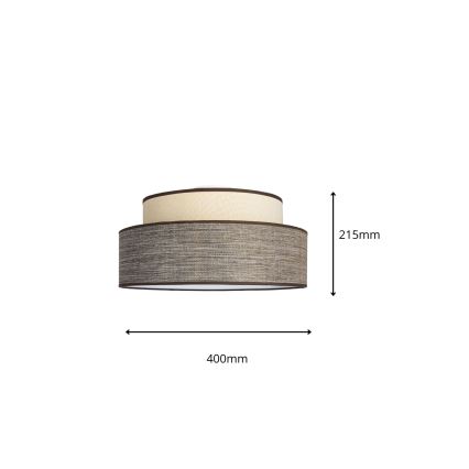 Taklampa GRACE 1xE27/60W/230V grädde/brun