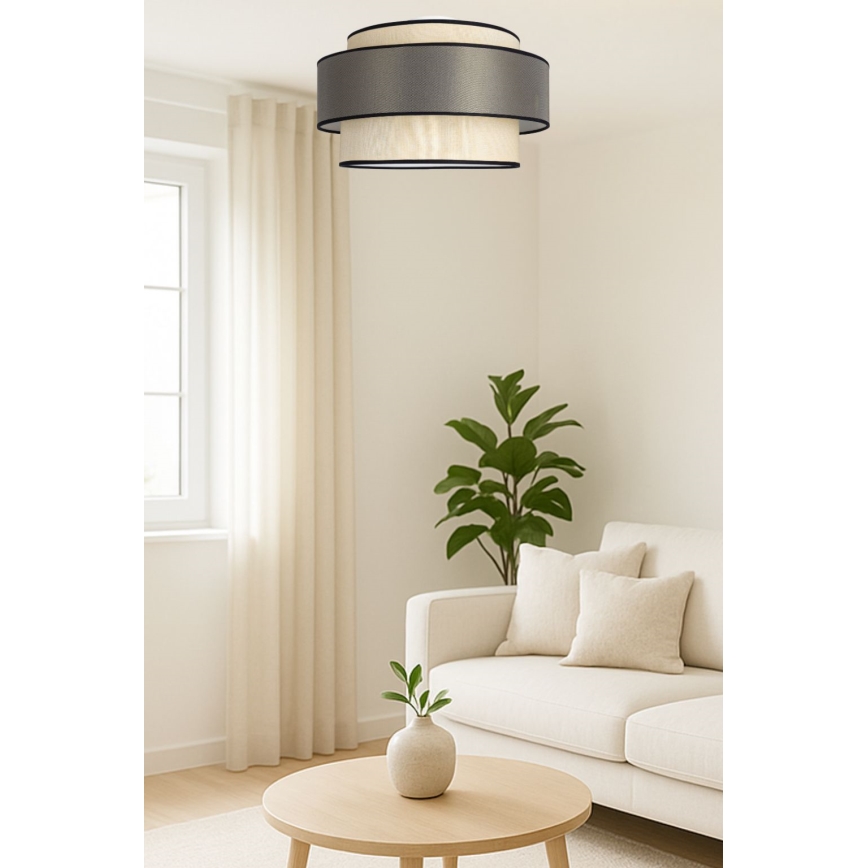 Taklampa GRACE 1xE27/60W/230V grädde/brun