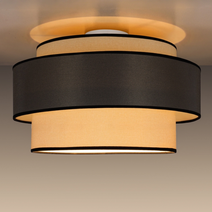 Taklampa GRACE 1xE27/60W/230V grädde/grå