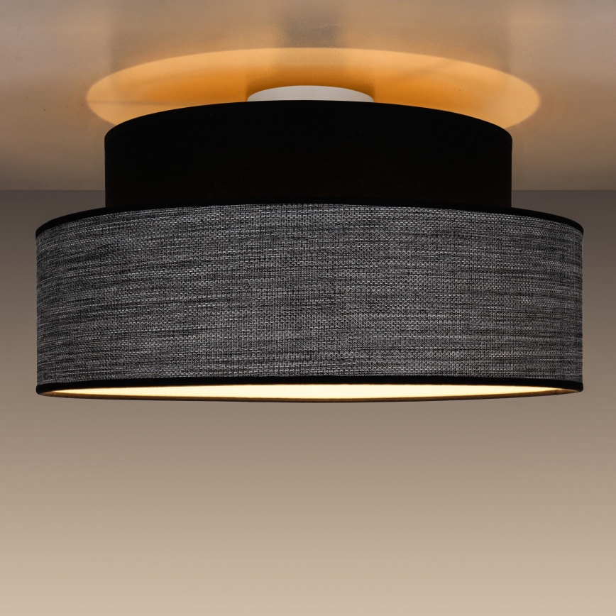 Taklampa GRACE 1xE27/60W/230V svart/grå