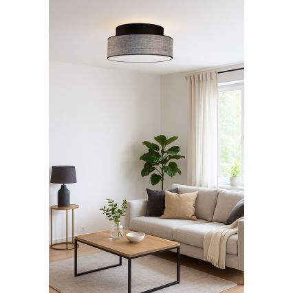 Taklampa GRACE 1xE27/60W/230V svart/grå