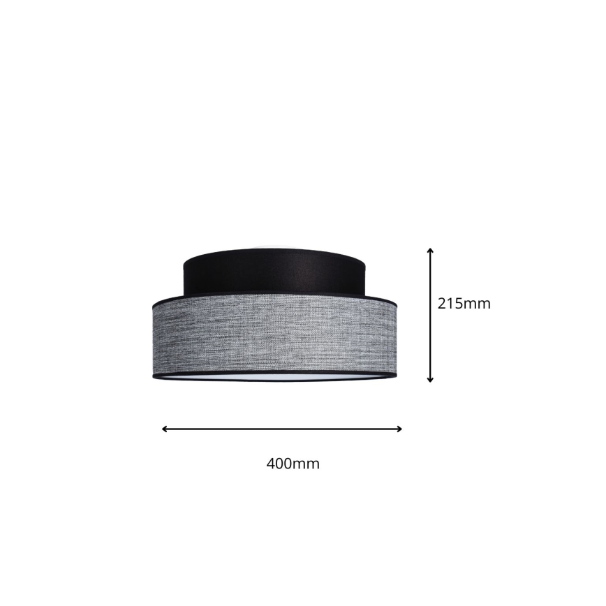 Taklampa GRACE 1xE27/60W/230V svart/grå
