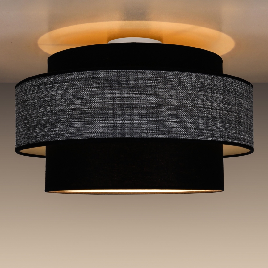 Taklampa GRACE 1xE27/60W/230V svart/grå