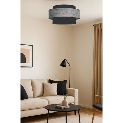Taklampa GRACE 1xE27/60W/230V svart/grå