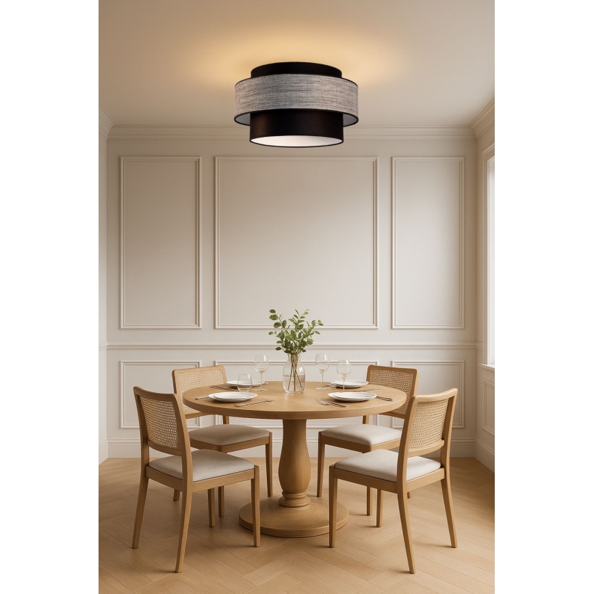 Taklampa GRACE 1xE27/60W/230V svart/grå