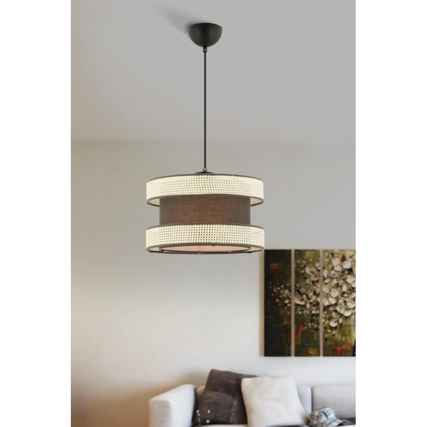 Taklampa HALO 1xE27/60W/230V brun/kräm