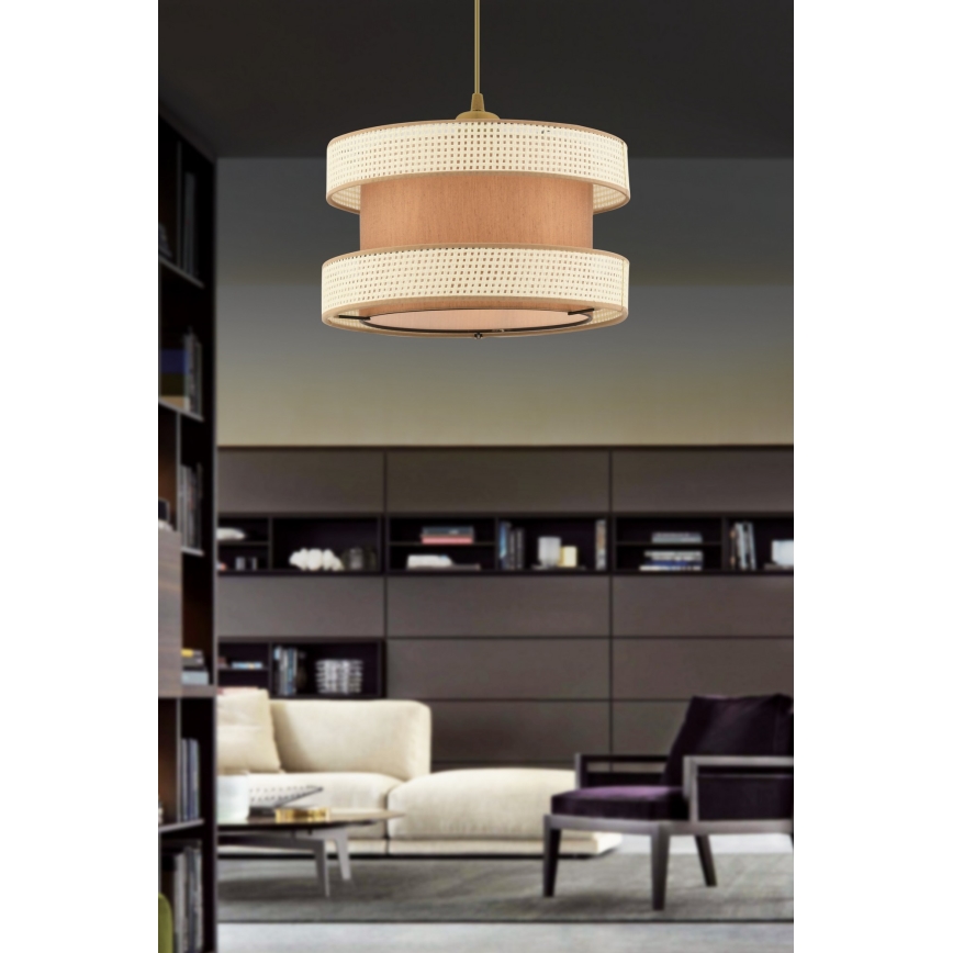 Taklampa HALO 1xE27/60W/230V brun/kräm