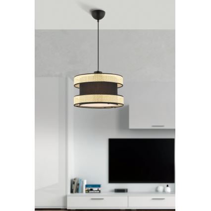 Taklampa HALO 1xE27/60W/230V svart/beige