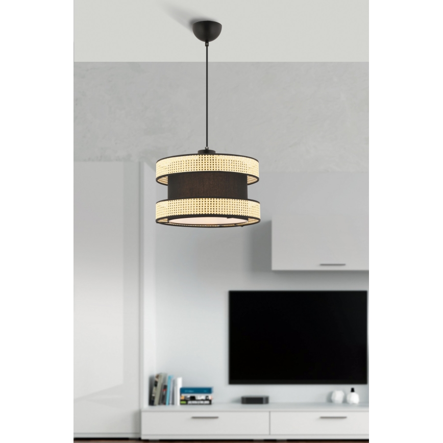 Taklampa HALO 1xE27/60W/230V svart/beige