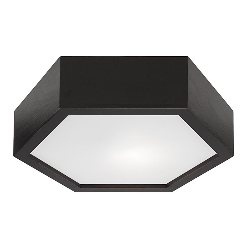 Taklampa  HEX 1xE27/60W/230V d. 32 cm furu svart