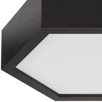 Taklampa  HEX 1xE27/60W/230V d. 32 cm furu svart