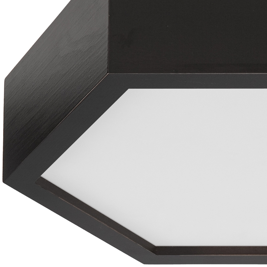 Taklampa  HEX 1xE27/60W/230V d. 32 cm furu svart