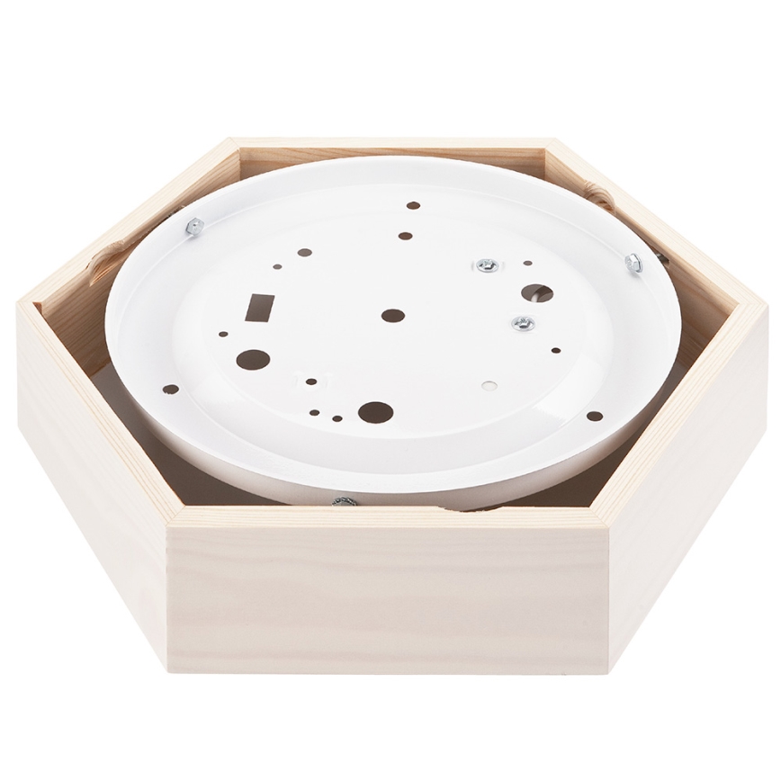 Taklampa HEX 1xE27/60W/230V d. 32 cm tall vit