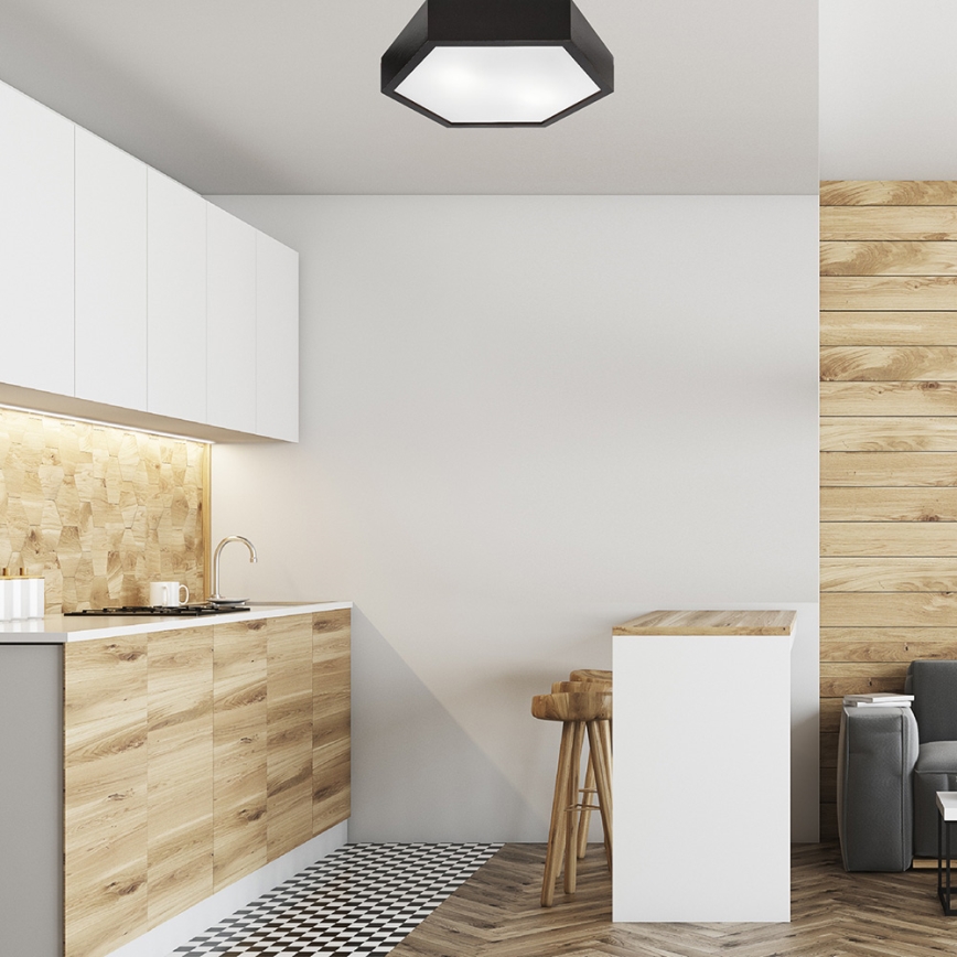 Taklampa HEX 2xE27/60W/230V diameter 43 cm tall wenge