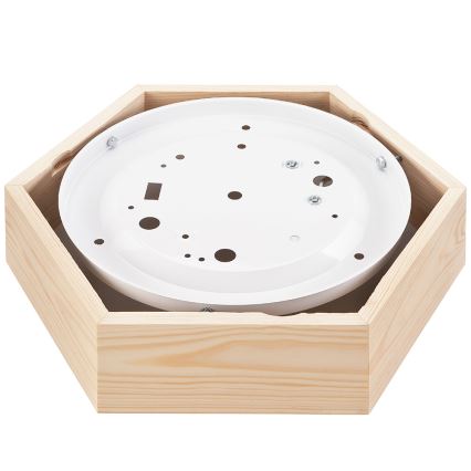 Taklampa HEX NATURAL 1xE27/60W/230V d. 32 cm tall