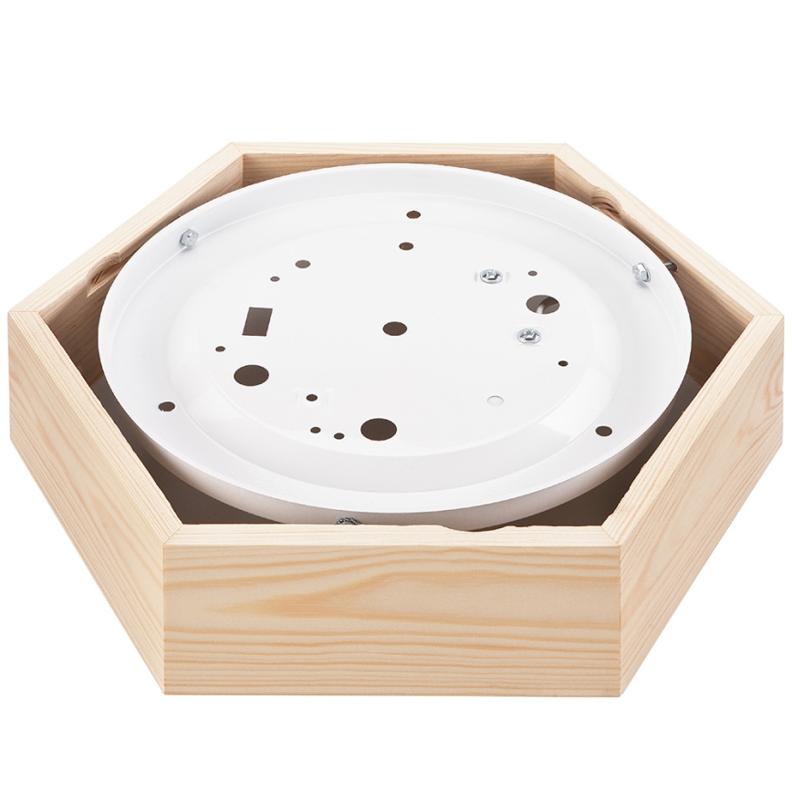 Taklampa HEX NATURAL 1xE27/60W/230V d. 32 cm tall