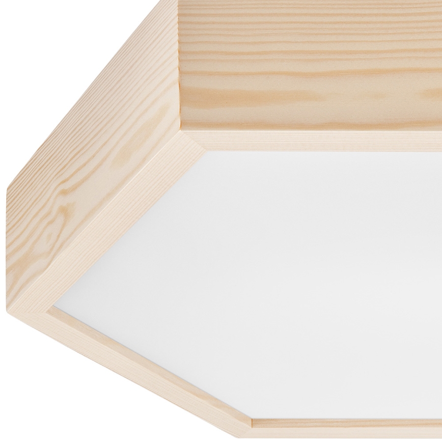 Taklampa  HEX NATURAL 2xE27/60W/230V d. 43 cm tall