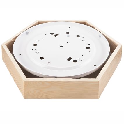 Taklampa  HEX NATURAL 2xE27/60W/230V d. 43 cm tall